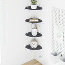 vidaXL Lebegő polc polcokkal tárolóval 4 pcs Antracit 15 x 15 x 2 cm