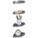 vidaXL Lebegő polc polcokkal tárolóval 4 pcs Antracit 15 x 15 x 2 cm
