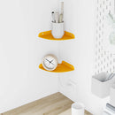 vidaXL Lebegő polc polcokkal 2 pcs Mustár sárga 15 x 15 x 2 cm