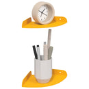 vidaXL Lebegő polc polcokkal 2 pcs Mustár sárga 15 x 15 x 2 cm