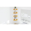 vidaXL Lebegő polc polcokkal 4 pcs Mustár sárga 15 x 15 x 2 cm