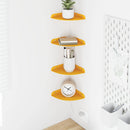vidaXL Lebegő polc polcokkal 4 pcs Mustár sárga 15 x 15 x 2 cm
