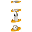 vidaXL Lebegő polc polcokkal 4 pcs Mustár sárga 15 x 15 x 2 cm
