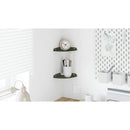 vidaXL Lebegő polc polcokkal tárolóval 2 pcs Olajzöld 15 x 15 x 2 cm