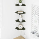 vidaXL Lebegő polc polcokkal tárolóval 4 pcs Olajzöld 15 x 15 x 2 cm