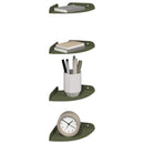 vidaXL Lebegő polc polcokkal tárolóval 4 pcs Olajzöld 15 x 15 x 2 cm