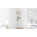 vidaXL Lebegő polc polcokkal tárolóval 2 pcs Fehér 15 x 15 x 2 cm