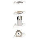 vidaXL Lebegő polc polcokkal tárolóval 4 pcs Fehér 15 x 15 x 2 cm