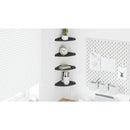 vidaXL Lebegő polc polcokkal tárolóval 4 pcs Fekete 18 x 18 x 2 cm