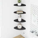 vidaXL Lebegő polc polcokkal tárolóval 4 pcs Fekete 18 x 18 x 2 cm