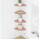 vidaXL Lebegő polc polcokkal tárolóval 4 pcs Rózsaszín 18 x 18 x 2 cm