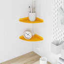 vidaXL Lebegő polc polcokkal 2 pcs Mustár sárga 18 x 18 x 2 cm