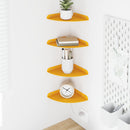 vidaXL Lebegő polc polcokkal 4 pcs Mustár sárga 18 x 18 x 2 cm