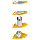 vidaXL Lebegő polc polcokkal 4 pcs Mustár sárga 18 x 18 x 2 cm