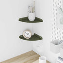 vidaXL Lebegő polc polcokkal tárolóval 2 pcs Olajzöld 18 x 18 x 2 cm