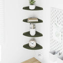 vidaXL Lebegő polc polcokkal tárolóval 4 pcs Olajzöld 18 x 18 x 2 cm