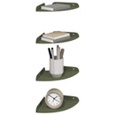 vidaXL Lebegő polc polcokkal tárolóval 4 pcs Olajzöld 18 x 18 x 2 cm