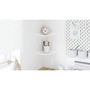 vidaXL Lebegő polc polcokkal tárolóval 2 pcs Fehér 18 x 18 x 2 cm