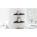 vidaXL Sarok Lebegő Polc polcokkal 2 pcs Fekete 24 x 24 x 2 cm