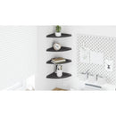vidaXL Lebegő polc polcokkal tárolóval 4 pcs Fekete 24 x 24 x 2 cm