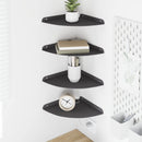 vidaXL Lebegő polc polcokkal tárolóval 4 pcs Fekete 24 x 24 x 2 cm
