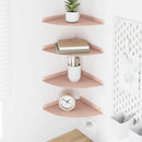 vidaXL Lebegő polc polcokkal tárolóval 4 pcs Rózsaszín 24 x 24 x 2 cm
