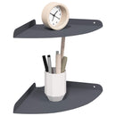 vidaXL Lebegő polc polcokkal tárolóval 2 pcs Antracit 24 x 24 x 2 cm