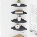 vidaXL Lebegő polc polcokkal tárolóval 4 pcs Antracit 24 x 24 x 2,3 cm