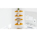 vidaXL Lebegő polc polcokkal 4 pcs Mustár sárga 24 x 24 x 2 cm