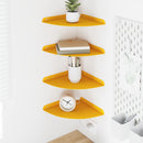 vidaXL Lebegő polc polcokkal 4 pcs Mustár sárga 24 x 24 x 2 cm