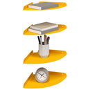 vidaXL Lebegő polc polcokkal 4 pcs Mustár sárga 24 x 24 x 2 cm