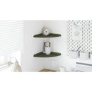 vidaXL Lebegő polc polcokkal tárolóval 2 pcs Olajzöld 24 x 24 x 2 cm