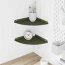 vidaXL Lebegő polc polcokkal tárolóval 2 pcs Olajzöld 24 x 24 x 2 cm