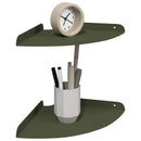 vidaXL Lebegő polc polcokkal tárolóval 2 pcs Olajzöld 24 x 24 x 2 cm
