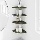 vidaXL Lebegő polc polcokkal tárolóval 4 pcs Olajzöld 24 x 24 x 2 cm