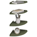 vidaXL Lebegő polc polcokkal tárolóval 4 pcs Olajzöld 24 x 24 x 2 cm