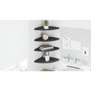 vidaXL Lebegő polc polcokkal tárolóval 4 pcs Fekete 30 x 30 x 2 cm