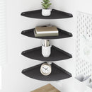 vidaXL Lebegő polc polcokkal tárolóval 4 pcs Fekete 30 x 30 x 2 cm