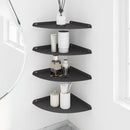 vidaXL Lebegő polc polcokkal tárolóval 4 pcs Fekete 30 x 30 x 2 cm