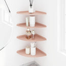 vidaXL Lebegő polc polcokkal tárolóval 4 pcs Rózsaszín 30 x 30 x 2 cm