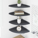 vidaXL Lebegő polc polcokkal tárolóval 4 pcs Antracit 30 x 30 x 2 cm