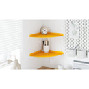 vidaXL Lebegő polc polcokkal 2 pcs Mustár sárga 30 x 30 x 2 cm
