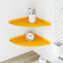 vidaXL Lebegő polc polcokkal 2 pcs Mustár sárga 30 x 30 x 2 cm