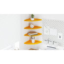 vidaXL Lebegő polc polcokkal 4 pcs Mustár sárga 30 x 30 x 2 cm