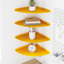 vidaXL Lebegő polc polcokkal 4 pcs Mustár sárga 30 x 30 x 2 cm