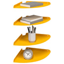 vidaXL Lebegő polc polcokkal 4 pcs Mustár sárga 30 x 30 x 2 cm