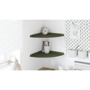 vidaXL Lebegő polc polcokkal tárolóval 2 pcs Olajzöld 30 x 30 x 2 cm