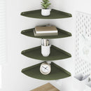 vidaXL Lebegő polc polcokkal tárolóval 4 pcs Oliva zöld 30 x 30 x 2 cm