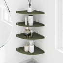 vidaXL Lebegő polc polcokkal tárolóval 4 pcs Oliva zöld 30 x 30 x 2 cm
