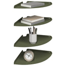 vidaXL Lebegő polc polcokkal tárolóval 4 pcs Oliva zöld 30 x 30 x 2 cm